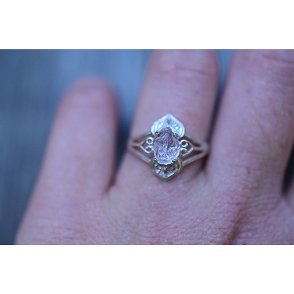 Engagement Ring, Raw Diamond Ring, Diamond Ring, uncut engagement ring - Picture 1 of 5